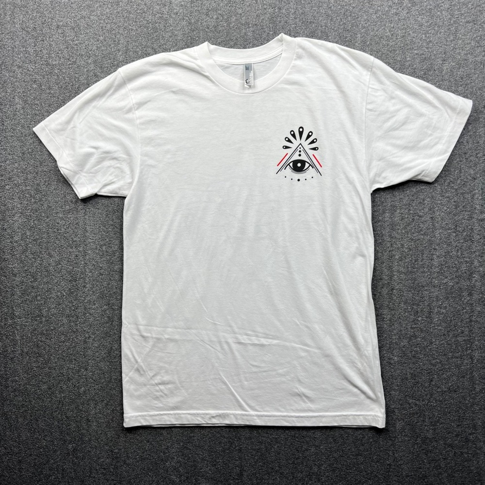 American Apparel Diving Swallow Tattoo T-Shirt Mens M White Graphic Oakland CA